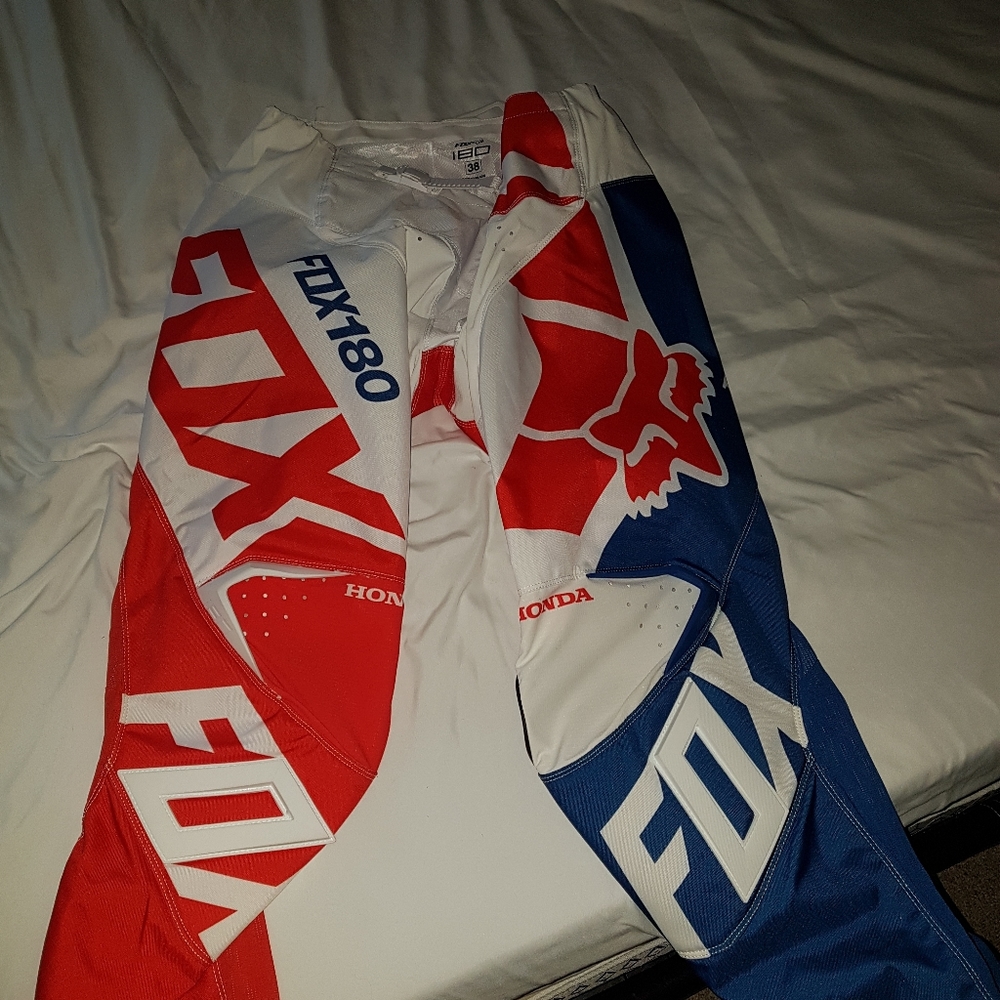 Motocross pants and gloves.
